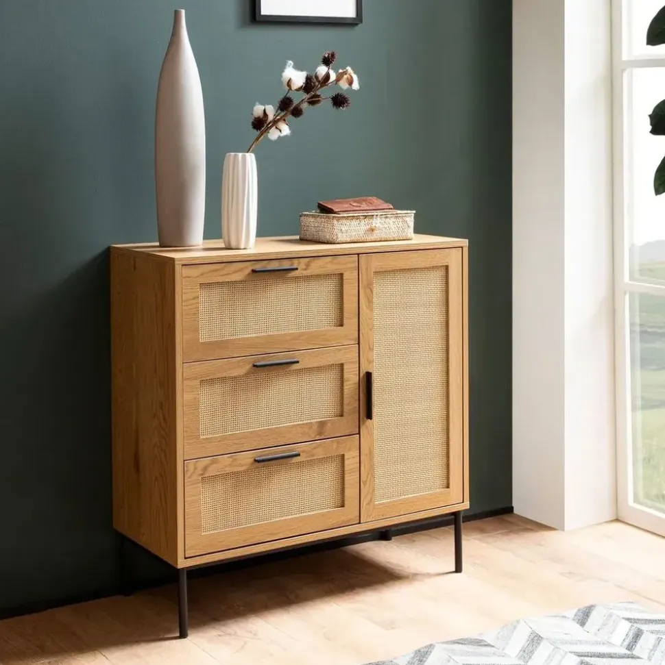 FineBuy Sideboard 80 cm Braun