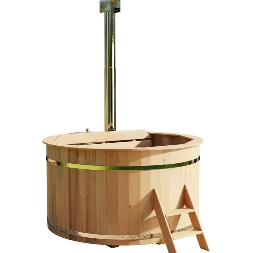 FinnTherm Badefass Bergen 200 x 101 cm mit Holzofen