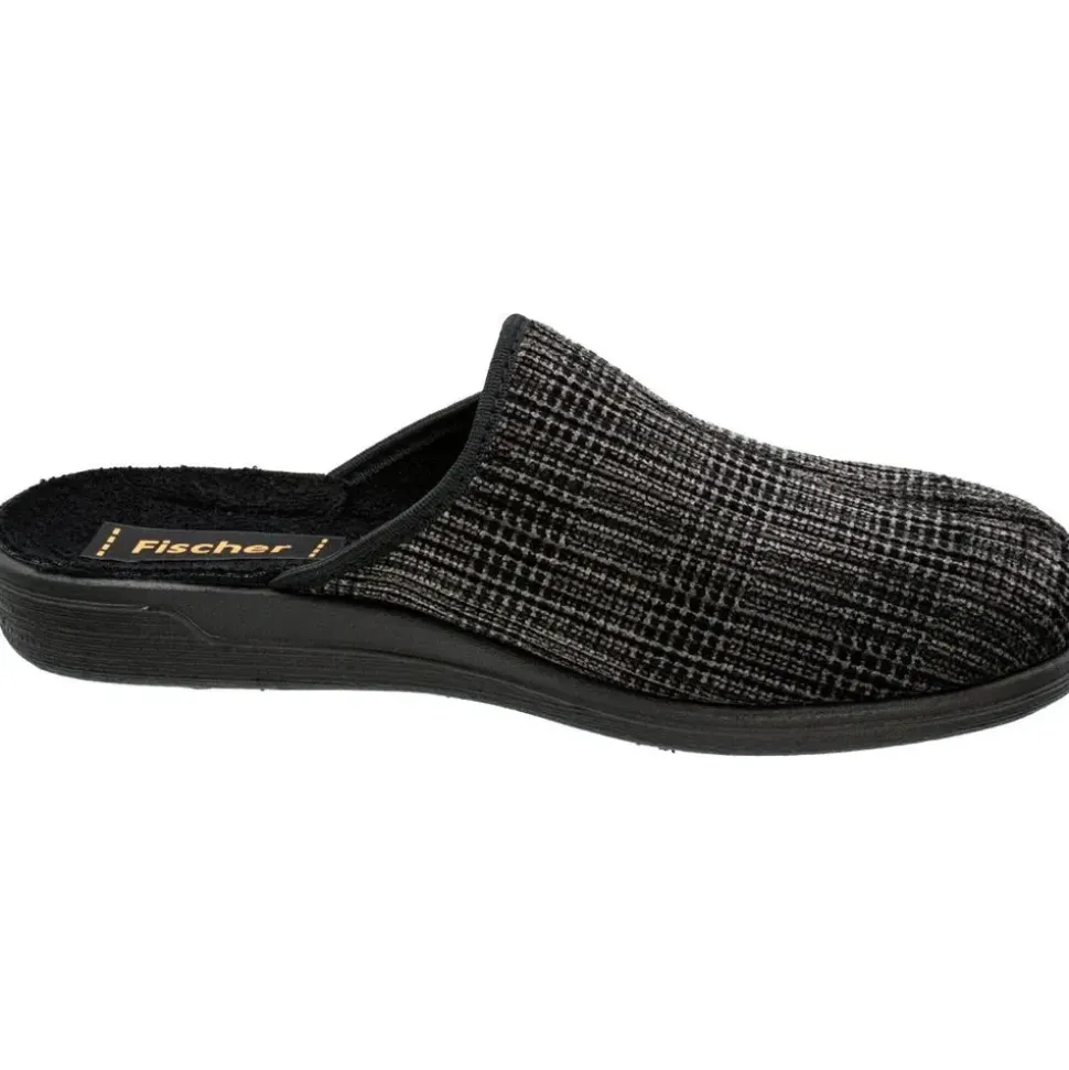 Fischer Markenschuh Pantoffeln Grau 43