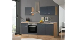 Flex-Well Küchenzeile Morena 210 E-Geräte grau