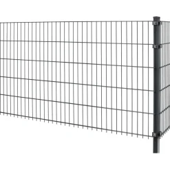 Floraworld Doppelstab-Mattenzaun Comfort 201 x 143 cm anthrazit