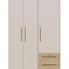 Forte Drehtürenschrank Mokkaris 144,4 x 200,1 x 58,8 cm Beige