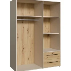 Forte Drehtürenschrank Mokkaris 144,4 x 200,1 x 58,8 cm Beige