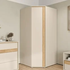 Forte Eckschrank WEXLIN 92,2 x 193,7 x 92,2 cm Beige