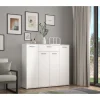 Forte Kombikommode 140 x 120 x 34 cm Weiß