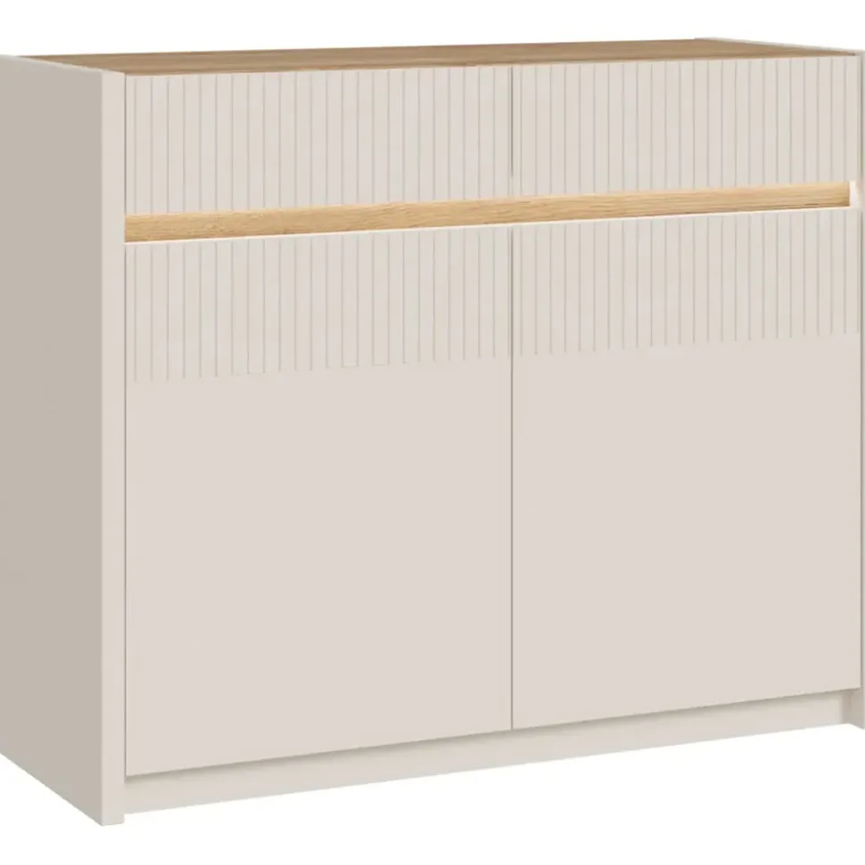 Forte Oak Squere Sideboard 105,3 x 85,9 x 41,5 cm Mauvella Eiche/Sand