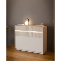 Forte Oak Squere Sideboard 105,3 x 85,9 x 41,5 cm Mauvella Eiche/Sand