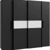 Forte Schiebetürenschrank Kalixtus 200,1 x 190,5 x 61,6 cm Schwarz