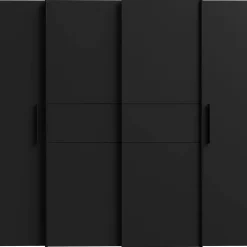 Forte Schiebetürenschrank Kalixtus 200,1 x 190,5 x 61,6 cm Schwarz