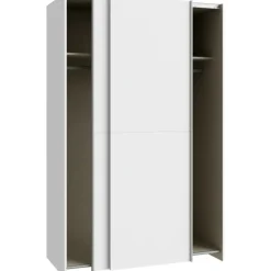 Forte Schwebetürenschrank 120 x 190,5 x 61,2 cm Weiß