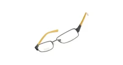 Fossil Brillengestell aus Metall/Leder in Schwarz/Gelb | Gr.: onesize