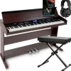 FunKey DP-88 II Digitalpiano Set (88 anschlagsdynamische Tasten, 360 Sounds, 160 Styles, MP3-Player, inkl. Keyboardbank, Kopfhörer und Klavierschule)