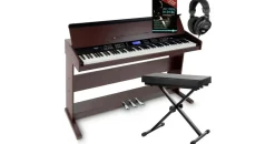 FunKey DP-88 II Digitalpiano Set (88 anschlagsdynamische Tasten, 360 Sounds, 160 Styles, MP3-Player, inkl. Keyboardbank, Kopfhörer und Klavierschule)