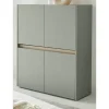 furn.design Highboard 100 x 120 cm Salbei Grün / Eiche
