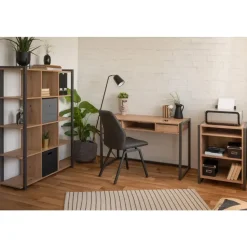 furn.design Schreibtisch Malta Eiche Artisan / Grau
