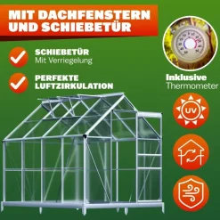 Gardebruk Frühbeet Aluminium Grau HKP 4 mm 3,6 m2