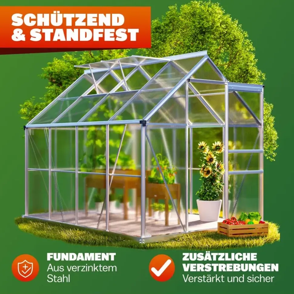 Gardebruk Frühbeet Aluminium Grau HKP 4 mm 3,6 m2