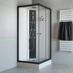 Geo A-FDMES Komplettdusche 90 x 90 cm schwarz