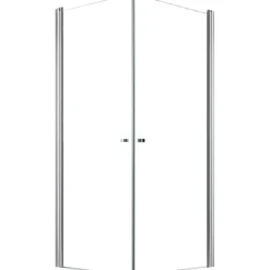 Glaszentrum Hagen Zeus Eckdusche mit Pendeltür 90 x 195 cm transparent ESG Glas