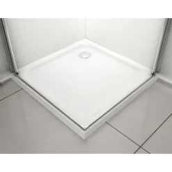 Glaszentrum Hagen Zeus Eckdusche mit Pendeltür 90 x 195 cm transparent ESG Glas