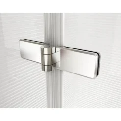 Glaszentrum Hagen Zeus Eckdusche mit Pendeltür 90 x 195 cm transparent ESG Glas