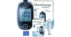 GlucoCheck Excellent Blutzuckermessgerät mg/dl inkl. 60 Teststreifen