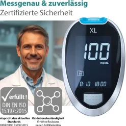GlucoCheck XL Blutzuckermessgerät mg/dL inkl. 110 Teststreifen