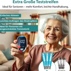 GlucoCheck XL Blutzuckermessgerät mg/dL inkl. 110 Teststreifen