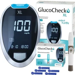 GlucoCheck XL Set mg/dl mit 60 Teststreifen
