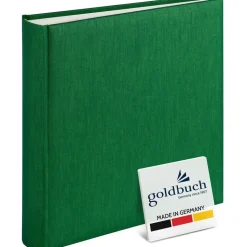 Goldbuch Fotoalbum Summertime Trend, 30 x 31 cm, Fotobuch mit 100 weiße Seiten & Pergamin Trennblättern, Foto Album aus Leinen, Erinnerungsalbum, Dunkelgrün