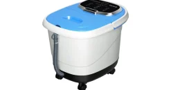 Goplus Fußbad Massagegerät, Elektrisches Fußmassagebad, Fußbadewanne mit Massage & Heizung, Rollbar, 10-60 min. Timer, 35-48 °C, Abnehmbares Massage-Brett, zur Entspannung und Schmerzlinderung (Blau)