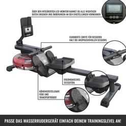 Gorilla Sports Wasserrudergerät schwarz/rot