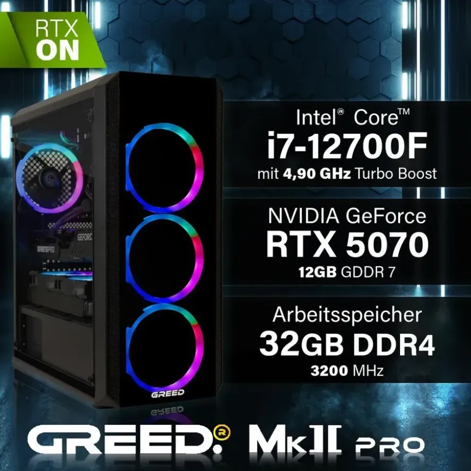 Greed MK2 Pro Intel Core i7-12700F Nvidia Geforce RTX 5070