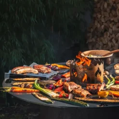 Grillrost.com Das Original Feuerplatte Ø 80 cm massiv 5 mm silber
