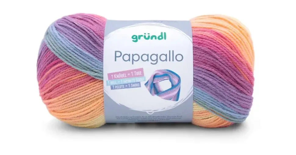 Gründl Wolle Farbverlauf pink-gelb 100 g 360 m