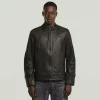 G-Star Biker Lederjacke Schwarz/Petrol S