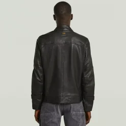 G-Star Biker Lederjacke Schwarz/Petrol S