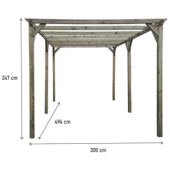 Habitat et Jardin Sunny Carport 3,00 x 5,00 m Braun