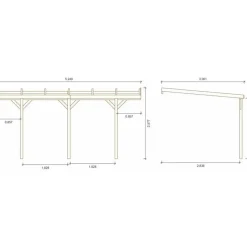 habitat garten Anbau-Carport Solar 2 4,37 x 3,00 m Braun
