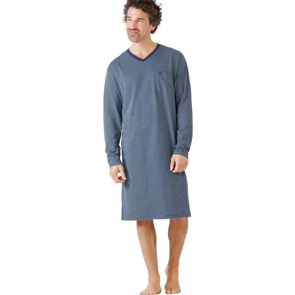 HAJO Nachthemd Premium Cotton Blau L