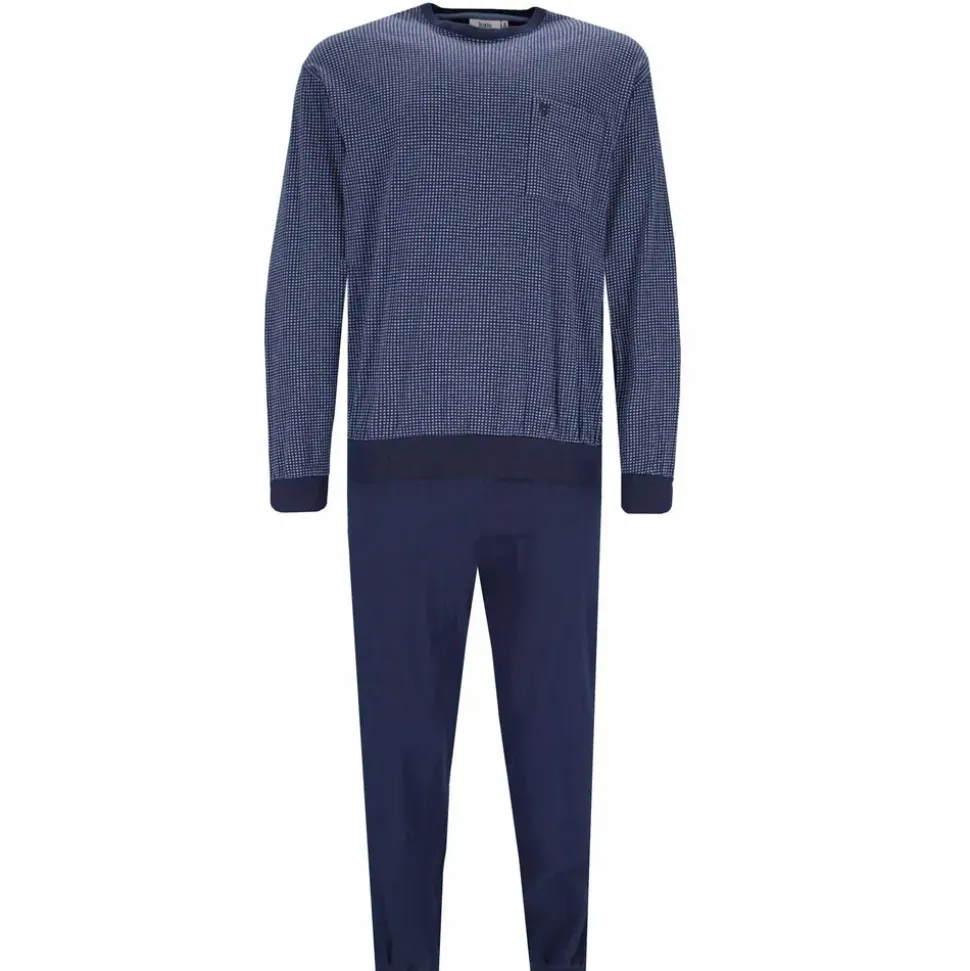 HAJO Pyjama Herren Schlafanzug Blau 56 (XXL)