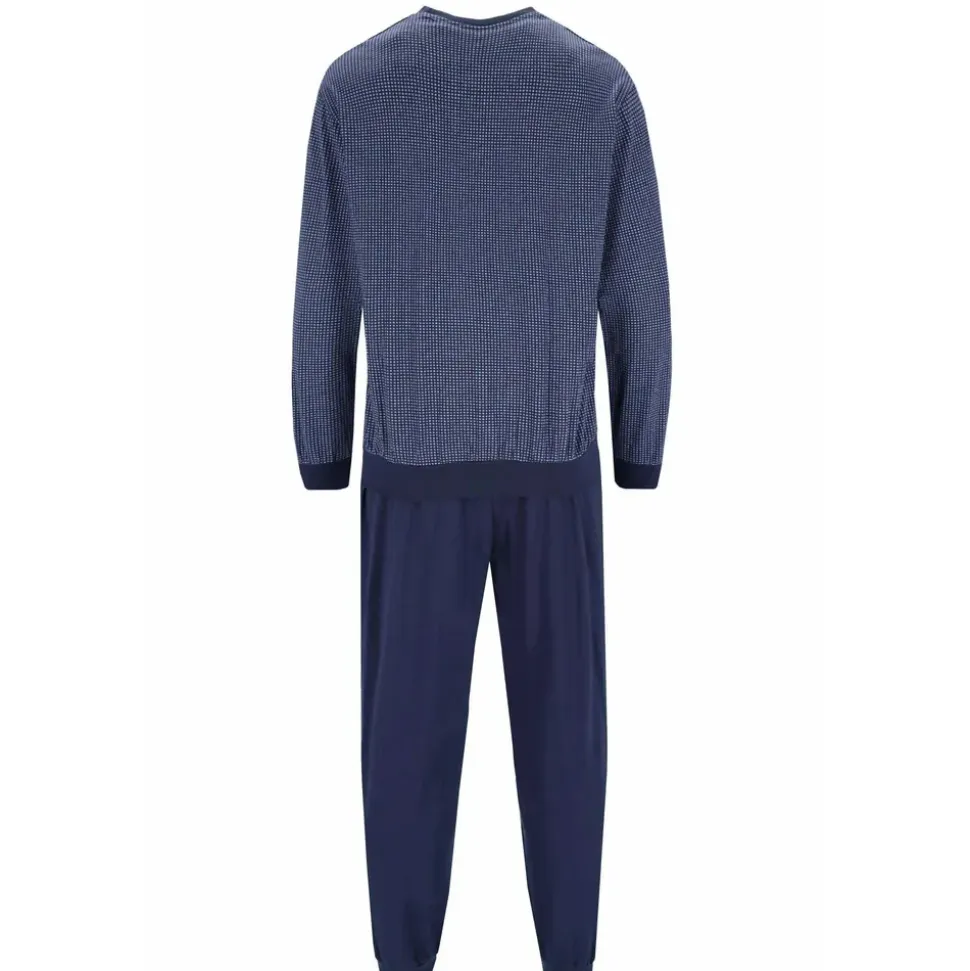 HAJO Pyjama Herren Schlafanzug Blau 56 (XXL)