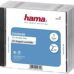 Hama 44745 CD-Doppel-Leerhülle Standard 5er-Pack