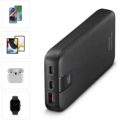 Hama Power Pack PD 20 mit 2 Ausgängen USB-C/USB-A 20.000mAh Anthrazit