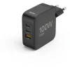 Hama USB Ladegerät 100W USB-C®, USB-C® Buchse (Power Delivery) Quick Charge 3.0, USB PD 3.0, Quick Charge 2.0 Schwarz GaN