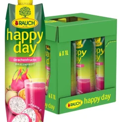 Happy Day Rauch Happy Day Drachenfrucht Fruchtsaftgetränk, 6er Vorratspack (6 x 1l)