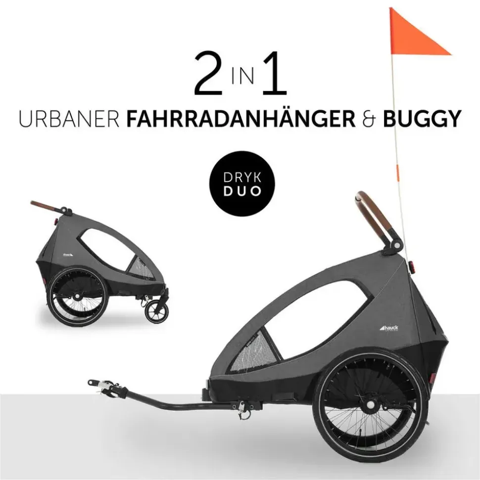 hauck Dryk Duo Kinderanhänger grau