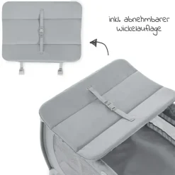 hauck Reisebett Play'n Relax Center mit Wickelauflage, - Grau