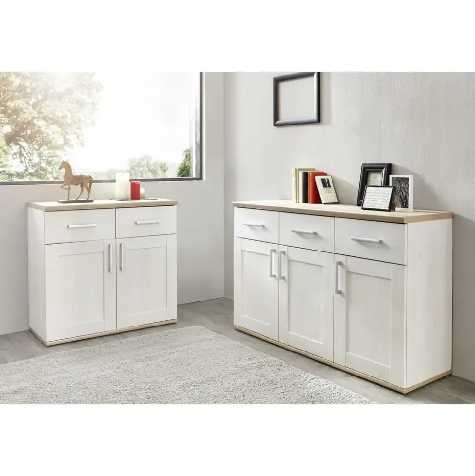 HBZ MEBLE Sideboard Romance 140 x 88 x 45 cm Sibiu Lärche/San Remo hell