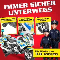 Hecht Elektro-Kindermotorrad BMW R1200RT Polizei blau (35W)